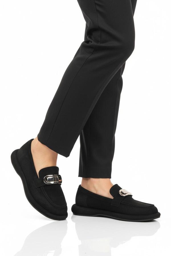 Siyah Süet Kadın Casual Ayakkabı 547828 Z - Image 1