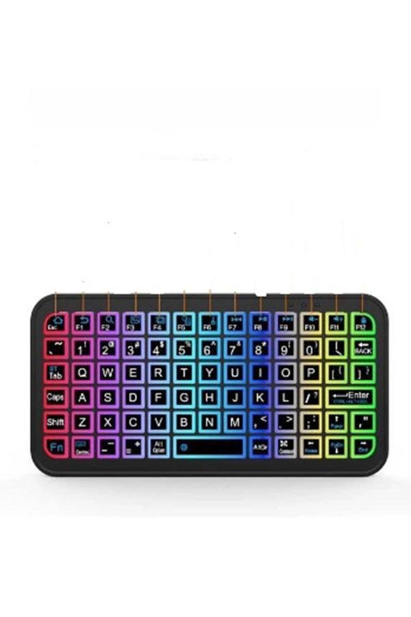 Mini Klavye Smarttv Işıklı Bluetooth Kablosuz Televizyon Ps3 Dizüstü Tabletler Ve Telefonlar İçin - Image 1