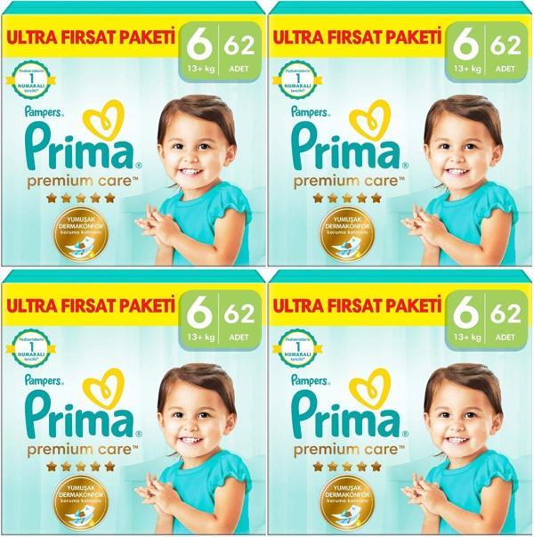 Prima Premium Care Bebek Bezi Beden:6 (13+) Extra Large 248 Adet Ultra Fırsat Pk - Image 1