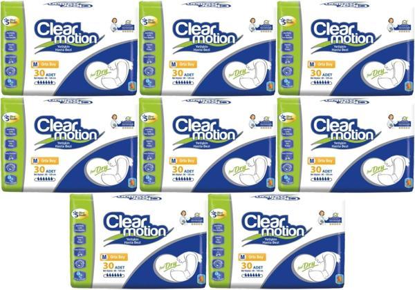 Clearmotion Yetişkin Hasta Bezi Bel Bantlı M - Orta - Medium 240 Adet (8PK*30) - Image 1