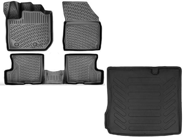 Rizline Dacia Duster 4x2 2023 Sonrası Uyumlu 3D Havuzlu Paspas + Bagaj Havuzu Set - Image 1