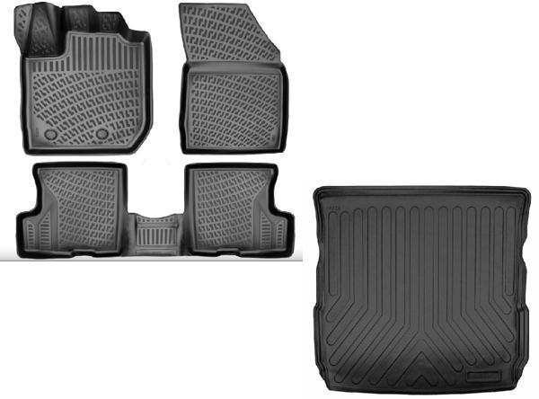 Rizline Dacia Duster 4x4 2023 Sonrası Uyumlu 3D Havuzlu Paspas + Bagaj Havuzu Set - Image 1