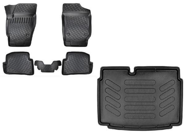 Rizline Volkswagen Polo 6R 2009-2017 Yılları Arası Uyumlu 3D Havuzlu Paspas + ALT Bagaj Havuzu Set - Image 1