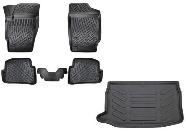 Rizline Volkswagen Polo 6R 2009-2017 Yılları Arası Uyumlu 3D Havuzlu Paspas + ÜST Bagaj Havuzu Set - Image 1