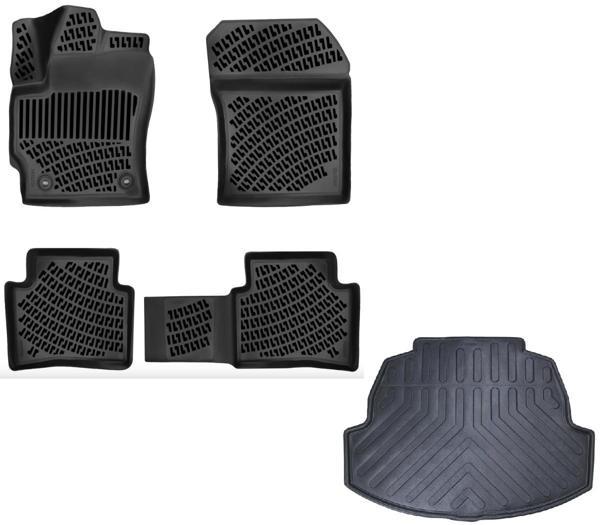 Rizline Toyota Corolla Sedan  Hybrid 2019 Sonrası Uyumlu 3D Havuzlu Paspas + Bagaj Havuzu Set - Image 1