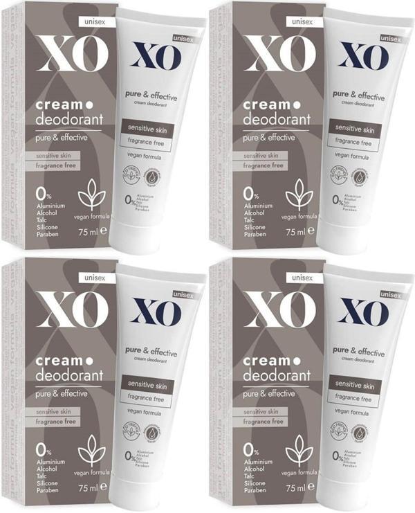 XO Krem Deodorant 75ML Unisex Pure & Effective Kokusuz (4 Lü Set) - Image 1