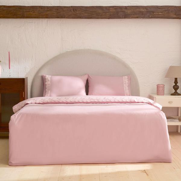 Karaca Home Delvyn %100 Pamuk Çift Kişilik Nevresim Takımı Pudra - Image 1