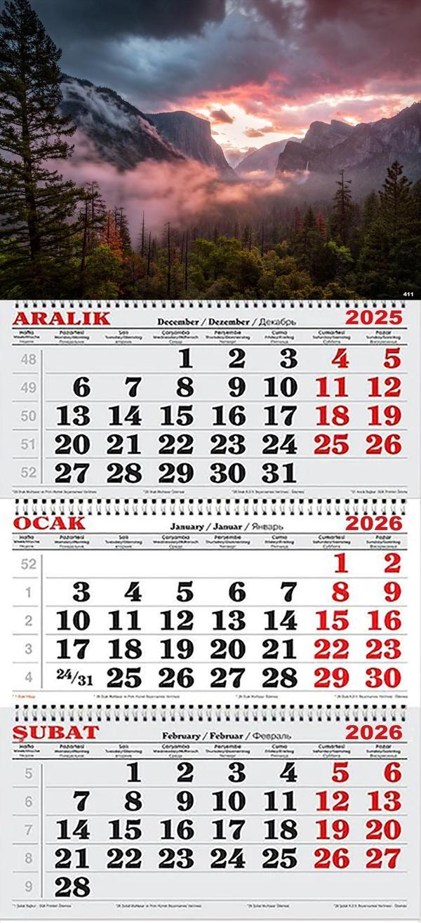 2026 Yılı Gemici Takvimi- Ormanda Bulutlar Arasında Gün Batımı - Image 1