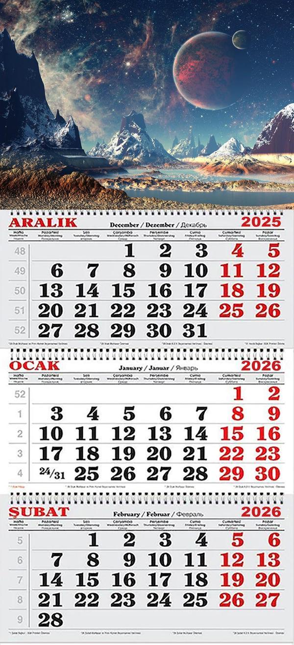 2026 Yılı Gemici Takvimi- Uzay ve Gökyüzü - Image 1