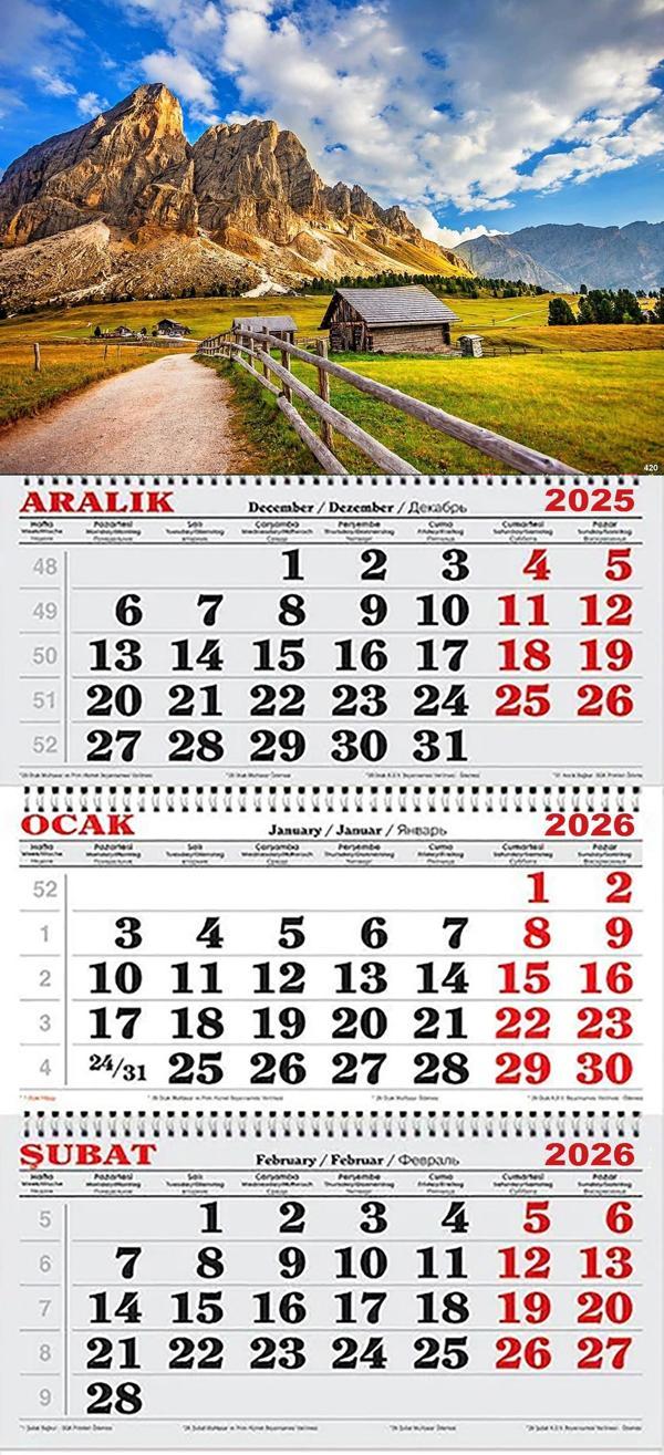 2026 Yılı Gemici Takvimi- Dağ Eteğindeki Kulübeler - Image 1