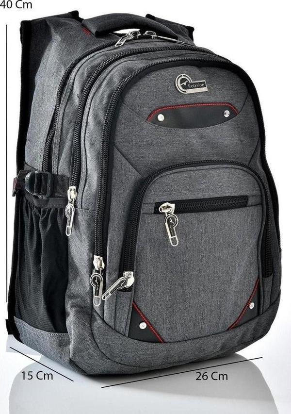 Gri 2225 Su Geçirmez Astarlı Kumaş Sırt Çantası - Image 1