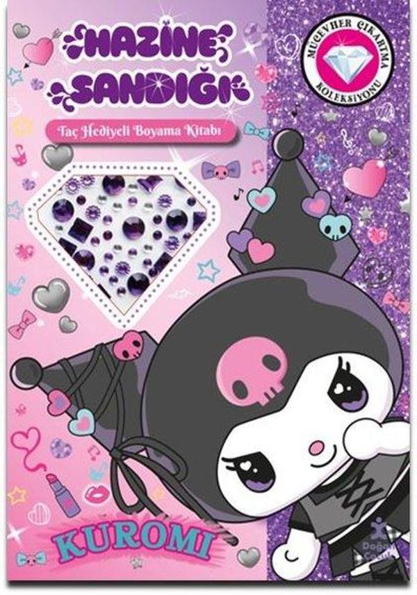 Kuromi - Hazine Sandığı - Taç Hediyeli Boyama Kitabı - Mücevher Çıkartma Koleksiyonu - Doğan Çocuk - Image 1