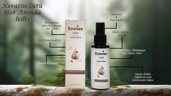 Evonex Lisse+ Keratin Smooth Milk – Elektriklenme Önleyici & Parlaklık Etkili - Image 1