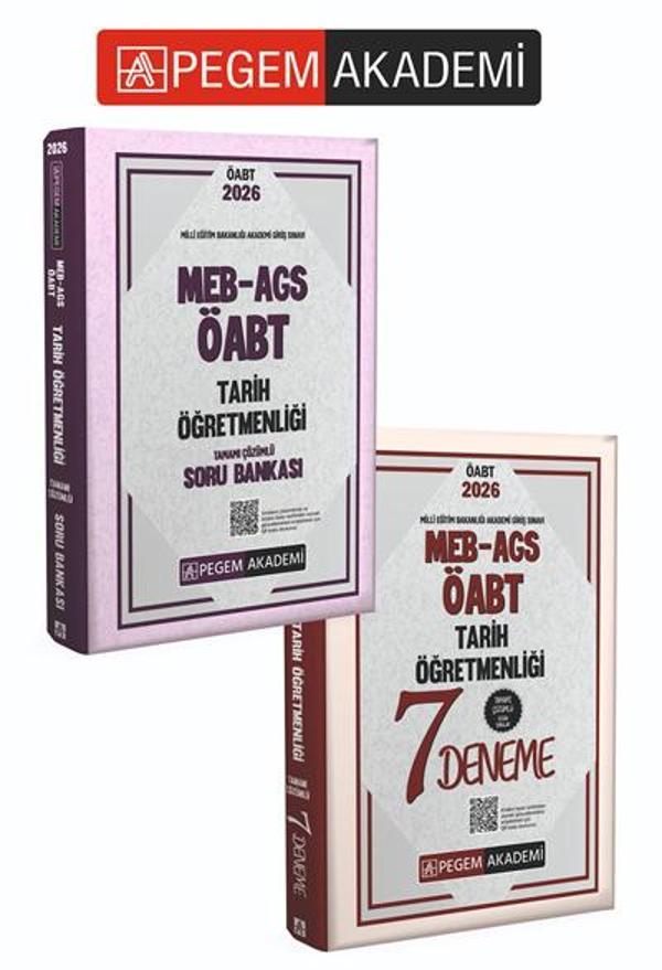 PEGEM AKADEMİ 2026 MEB AGS ÖABT Tarih Öğretmenliği Tamamı Çözümlü Soru Bankası + 2026 MEB AGS ÖABT T - Pegem Akademi Yayıncılık - Image 1