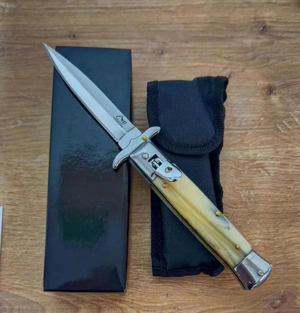 AlsepeteAvm Mandallı Kemik Kabze Auto Kamp Çakısı - Image 1