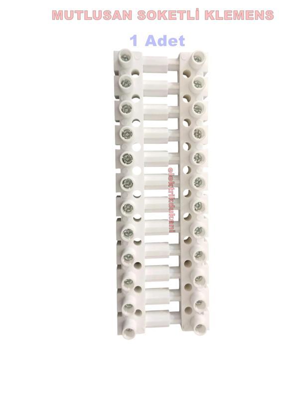 MUTLUSAN 2.5-4mm 12li Geçmeli Plastik Sıra Klemens Beyaz 850?C Alev Yaymayan H.F. - Image 1