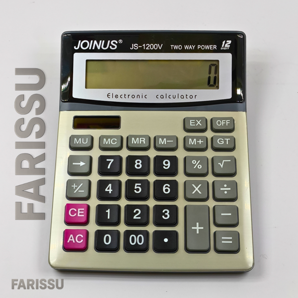 JOINUS JS-1200V 12 Hane Büyük Ekran İki Yönlü Güç Kaynaklı Masaüstü Hesap Makinesi - Image 1
