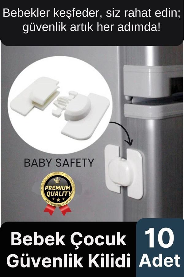 Özel Üretim Buzdolabı Çekmece Dolap Pencere Sabitleyici 10 Adet Çocuk Bebek Koruyucu Güvenlik Kilidi - Image 1
