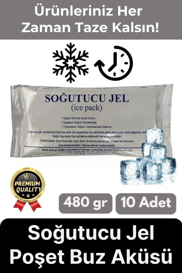 Premium Güvenli Dayanıklı Malzeme Seyahat Yolculuk Yiyecek Soğutucu Jel Poşet Buz Aküsü 480gr 10Adet - Image 1