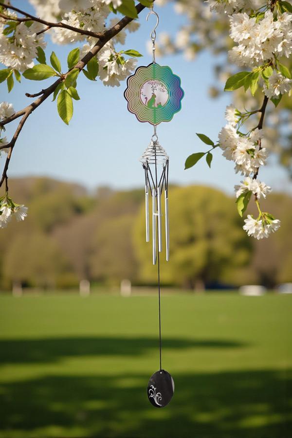 Feng Shui Kedi Temalı Rüzgar Çanı Dış Mekan Bahçe Balkon Süsü Yeni Ev & Arkadaş Hediyesi 60 cm. - Image 1