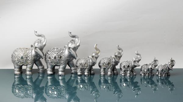 Lüks Motif İşlemeli Taşlı 7’li Fil Heykeli Biblo Hediyelik Dekoratif Ürün Konsol Vitrin Masa Süsü 2 - Image 1