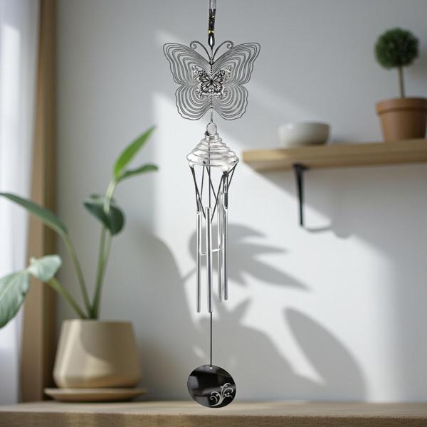 Feng Shui Kelebek Temalı Rüzgar Çanı Dış Mekan Bahçe Balkon Süsü Yeni Ev & Arkadaş Hediyesi 60 cm. - Image 1
