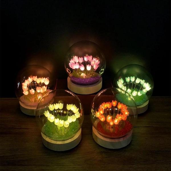 BFS Led Işıklı Lale Cam Fanus - Image 1