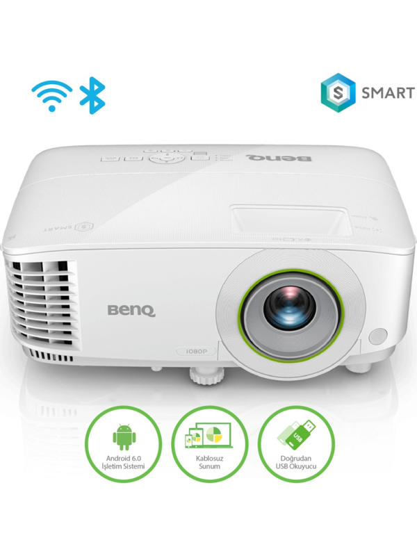 BENQ EW600, 3600 ANSI, 1280x800 WXGA, 1xHDMI, VGA, USB Okuyucu, DLP, Kablosuz Wireless, Android, SMART, Projeksiyon - Image 1