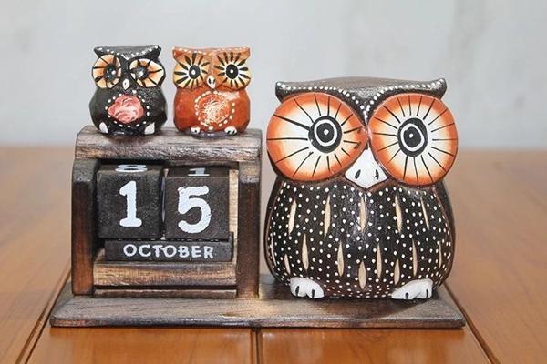 Ahşap Baykuş Takvim Polos-19 - Image 1