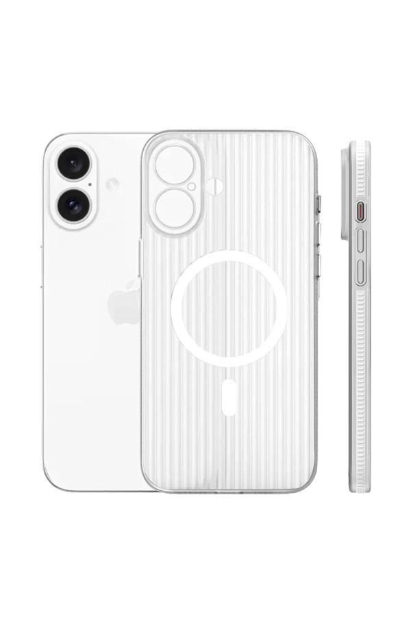 iPhone 16 Line Magsafe Kapak - Beyaz-(5796) - Image 1