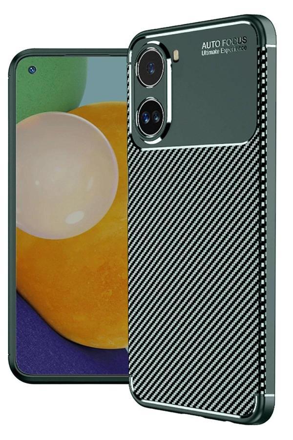 Xiaomi Poco X7 Pro Kılıf Auto Focus Karbon Kapak - Koyu Yeşil-(5796) - Image 1