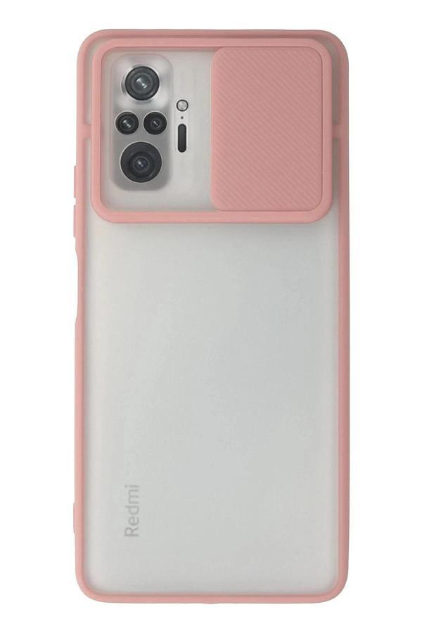 Xiaomi Redmi Note 10 Pro Kılıf Palm Buzlu Kamera Sürgülü Silikon - Pembe-(5796) - Image 1