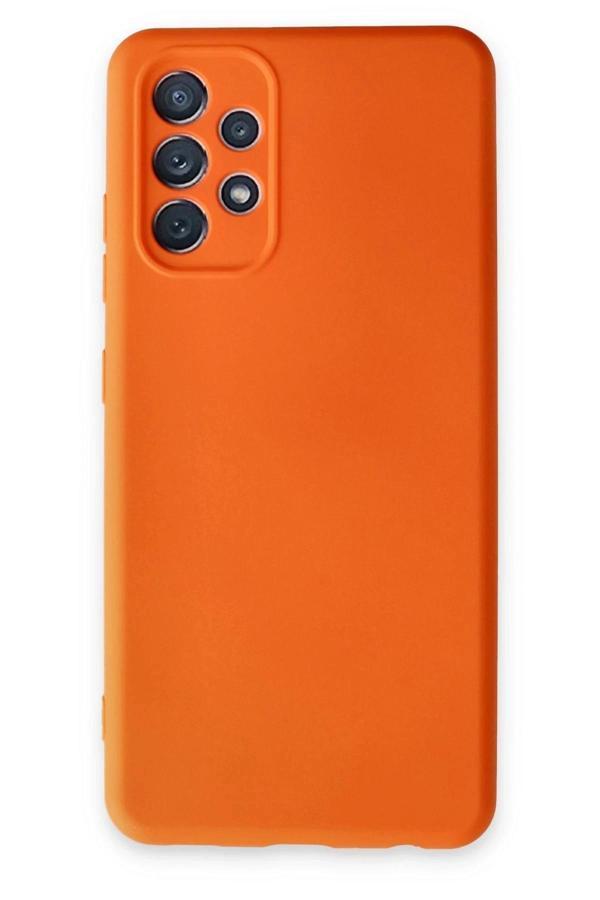 Samsung Galaxy A72 Kılıf Nano içi Kadife Silikon - Turuncu-(5796) - Image 1