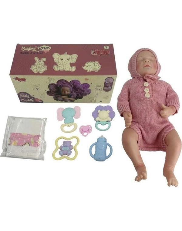 Kutulu 43 cm Aksesuarlı Gerçekçi Bebek Et Bebek KNG-902-2A - Image 1