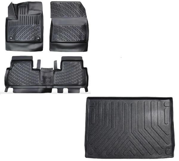 Peugeot Rifter 2019 Sonrası  3D Havuzlu Paspas (Katlanamayan Ön Yolcu Koltuğu)  + Demirli Bagaj Havuzu Set - Image 1