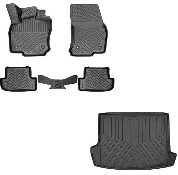 Volkswagen T-Roc 2017 Sonrası Uyumlu 3D Havuzlu Paspas ve ÜST Bagaj Havuzu Set - Image 1