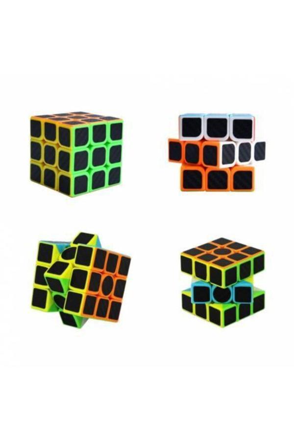 Prestij Oyuncak 3X3 Eğitici Zeka Sabır Küpü Neon Kübirik Siyah Karbon Karışık Renkler Yapboz Puzzle - Image 1