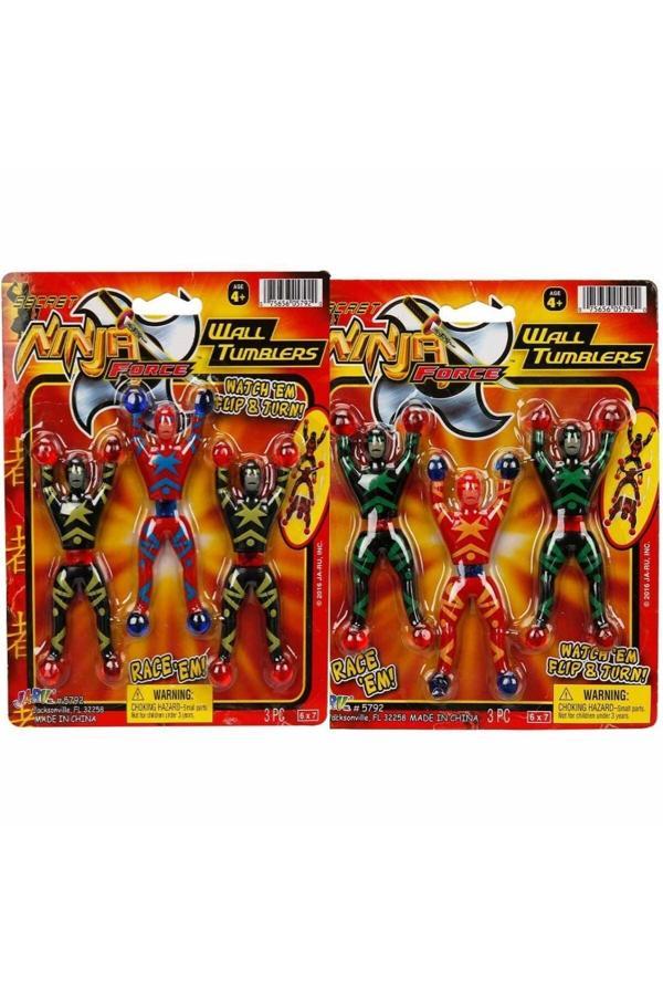 Sunman Jaru Cama Ve Duvara Yapışan Taklacı Ninja Esnek Hacıyatmaz Ninjalar 6 Lı Set 10 Cm - Image 1