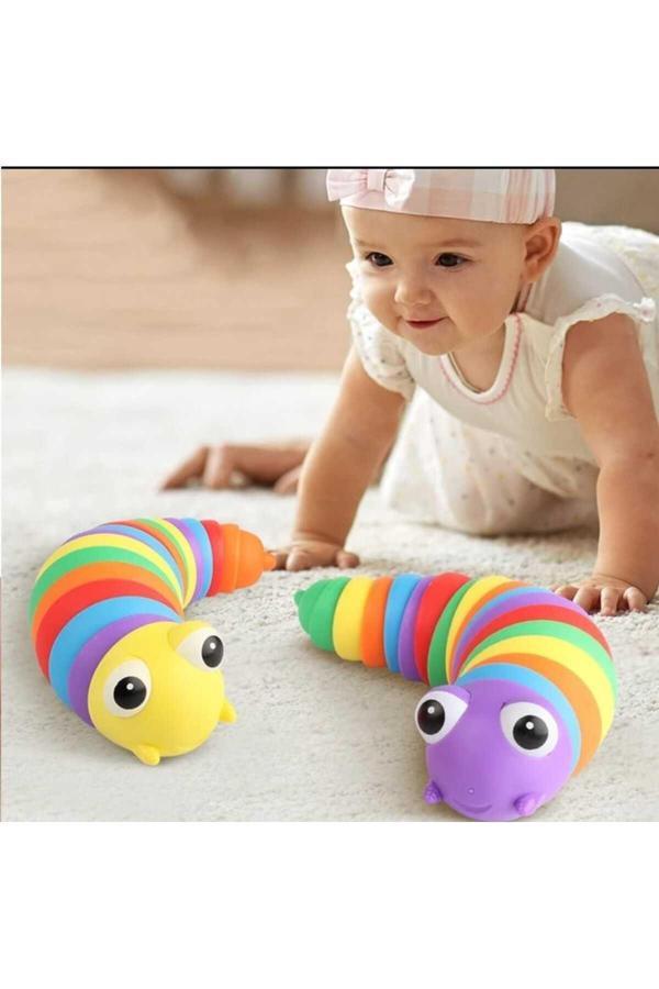 Dalian Home Oyuncak Söktak Eğlenceli, Stres Ve Anksiyete Giderici Montessori Tırtıl Oyuncağı Renkli - Image 1