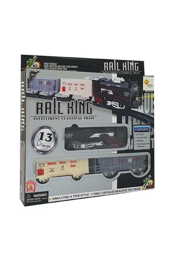 Duman Pilli Işıklı Oyuncak Tren Seti Ekspres 13 Parça - Image 1