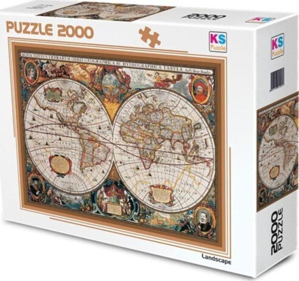 Ks Games Puzzle Yapboz 2000 Parça 17Th Centruy World Map - Image 1