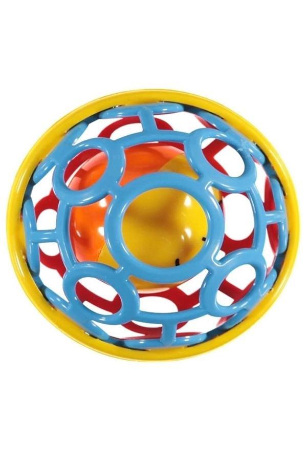 Aksan Bebekler İçin Çıngıraklı Emekleme Topu - Gülen Yüzlü Emekleme Topu Yumuşak Plastik - Image 1