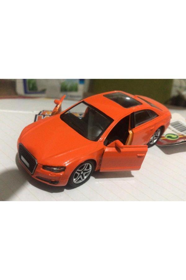 Sunman Oyuncak Metal Model Araba Açılır Kapı 1/36 Çek Bırak Turuncu Audi - Image 1