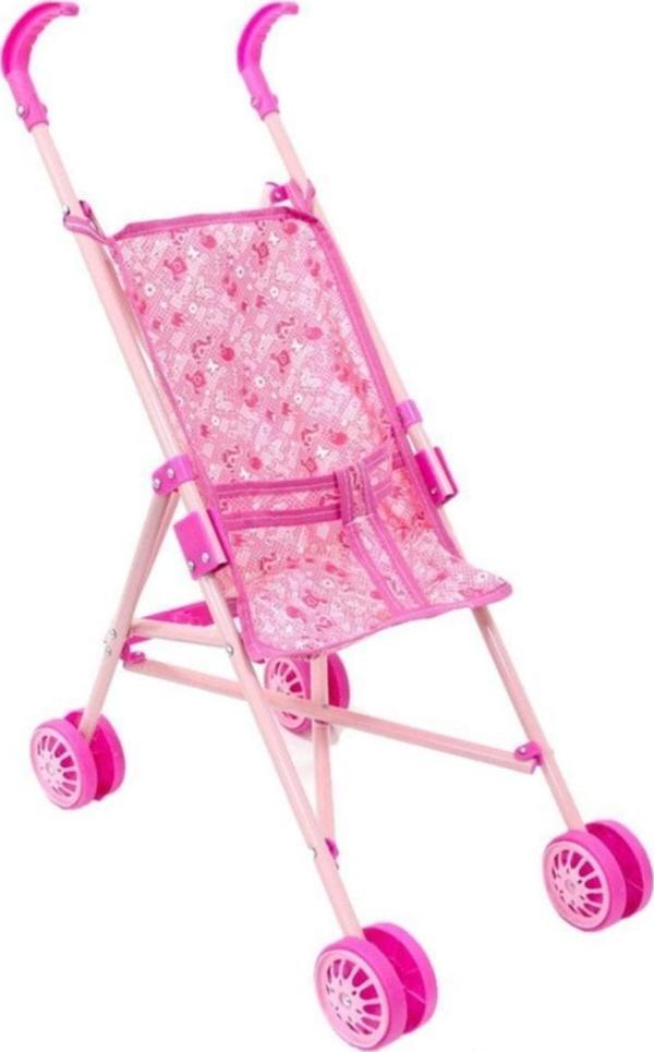 Egemen Oyuncak Katlanabilir Metal Baston Puset Çilekli 4 Tekerlekli Oyuncak - Image 1