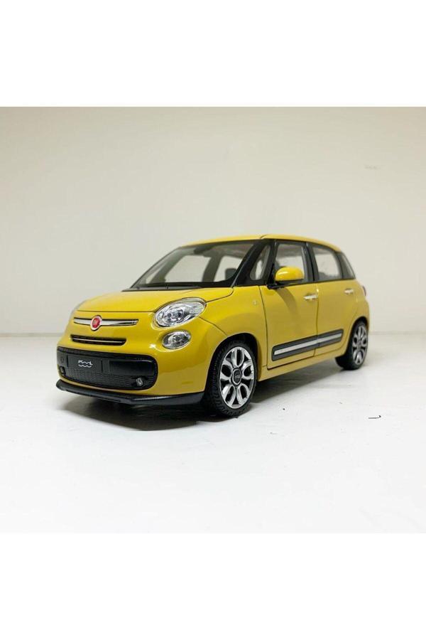 Welly 1.24 Ölçek Marka Lisanslı Fiat 500L Sarı Renk Diecast Model Metal Araba - Image 1