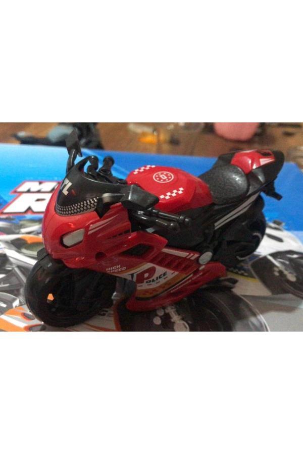 Asya Oyuncak Oyuncak Sürtmeli Polis Motorsikleti 15 Cm Kırmızı Model Motorsiklet - Image 1