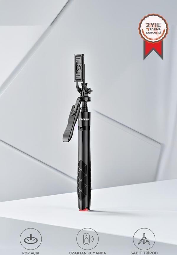 Torima L17 Telefon - Kamera Tutucu Çok Amaçlı 1.8m Tripod (Selfie Çubuğu + Tripod) - Image 1