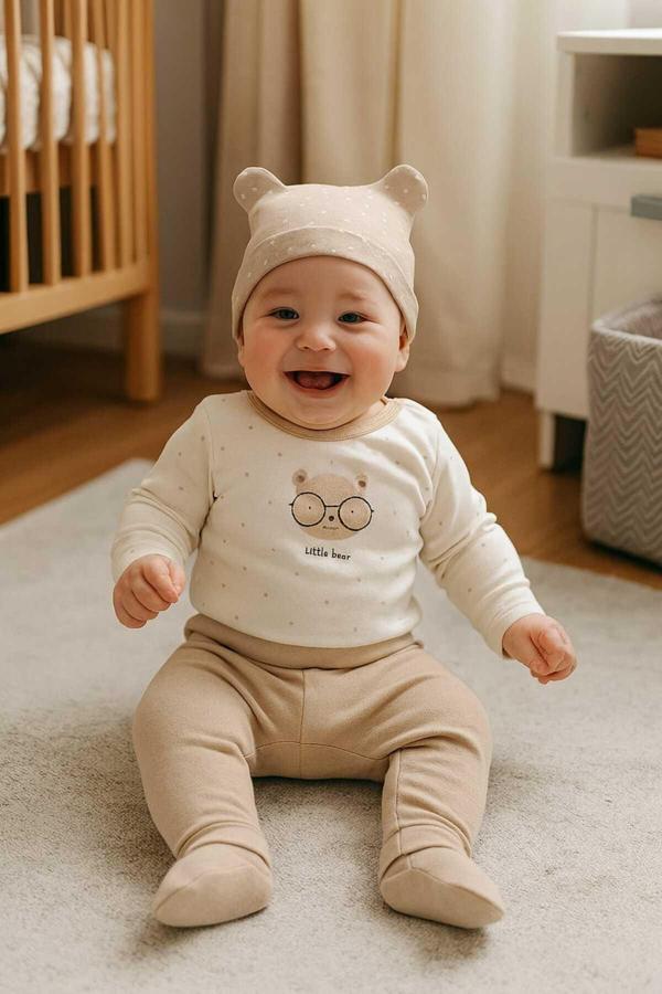 Milays Life Home Collection Babycosy Unısex 0-3 Ay Oyuncaklı Keseli Takım - Image 1