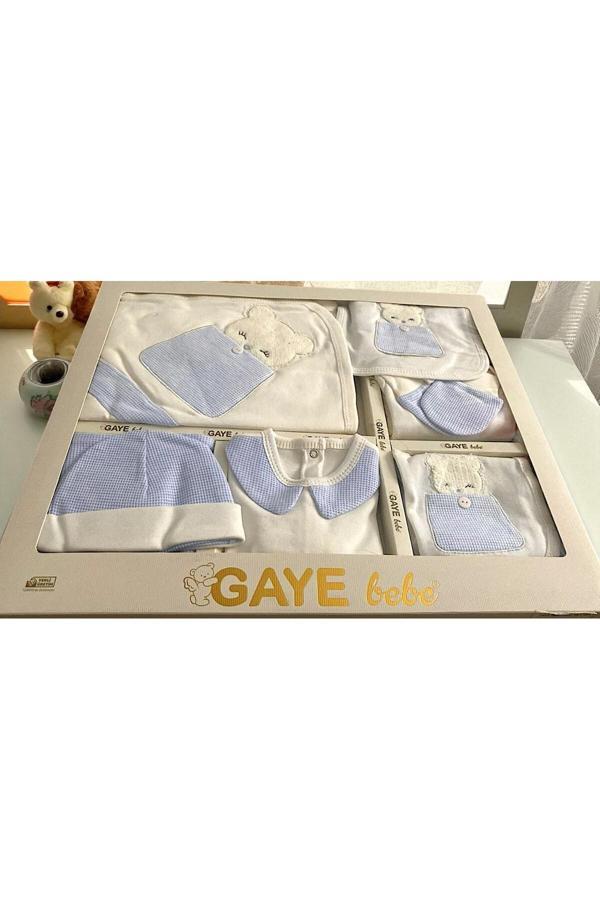 Milays Life Home Collection Unisex 0-3 Ay Bebeklere Gaye Organik Pamuk Ayıcık Nakışlı Ve Cepli 10 Lu Premium Set - Image 1