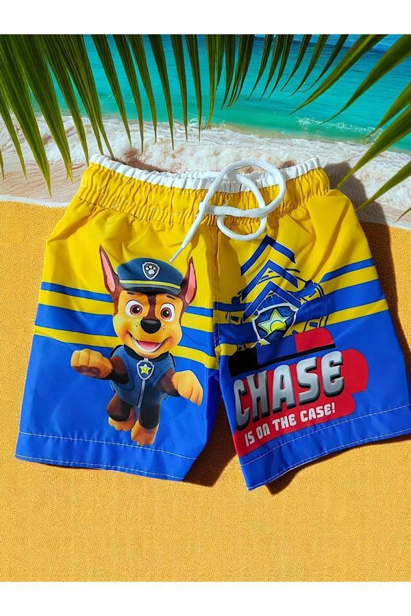 Milays Life Home Collection Erkek Çocuk Karakter Baskılı Bağcıklı İçi Ağ Fileli Deniz Ve Havuz Şortu - Image 1